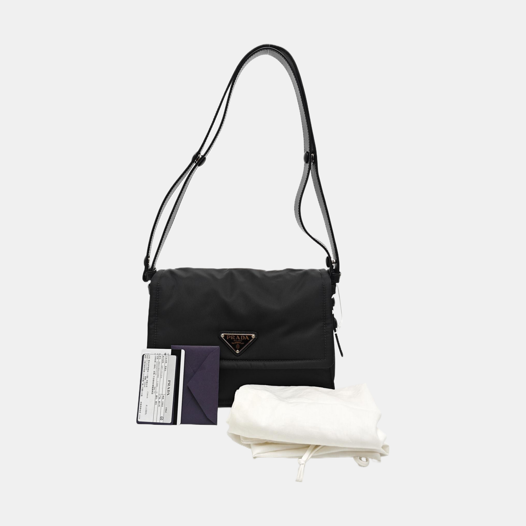 Nylon Shoulder Bag Small Black