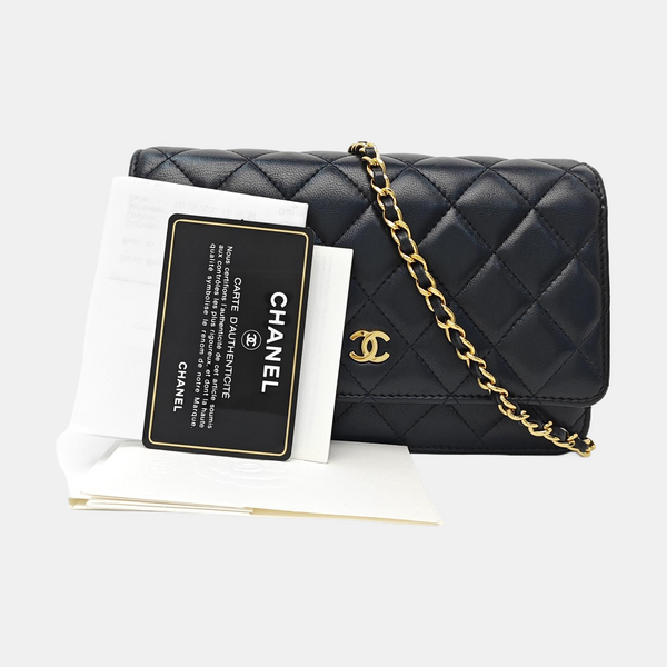 WOC Quilted Lambskin Black