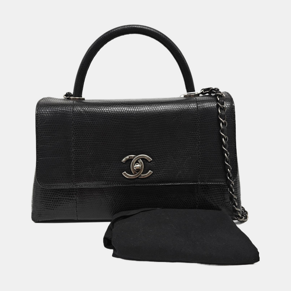 COCO HANDLE Medium Lizard Black