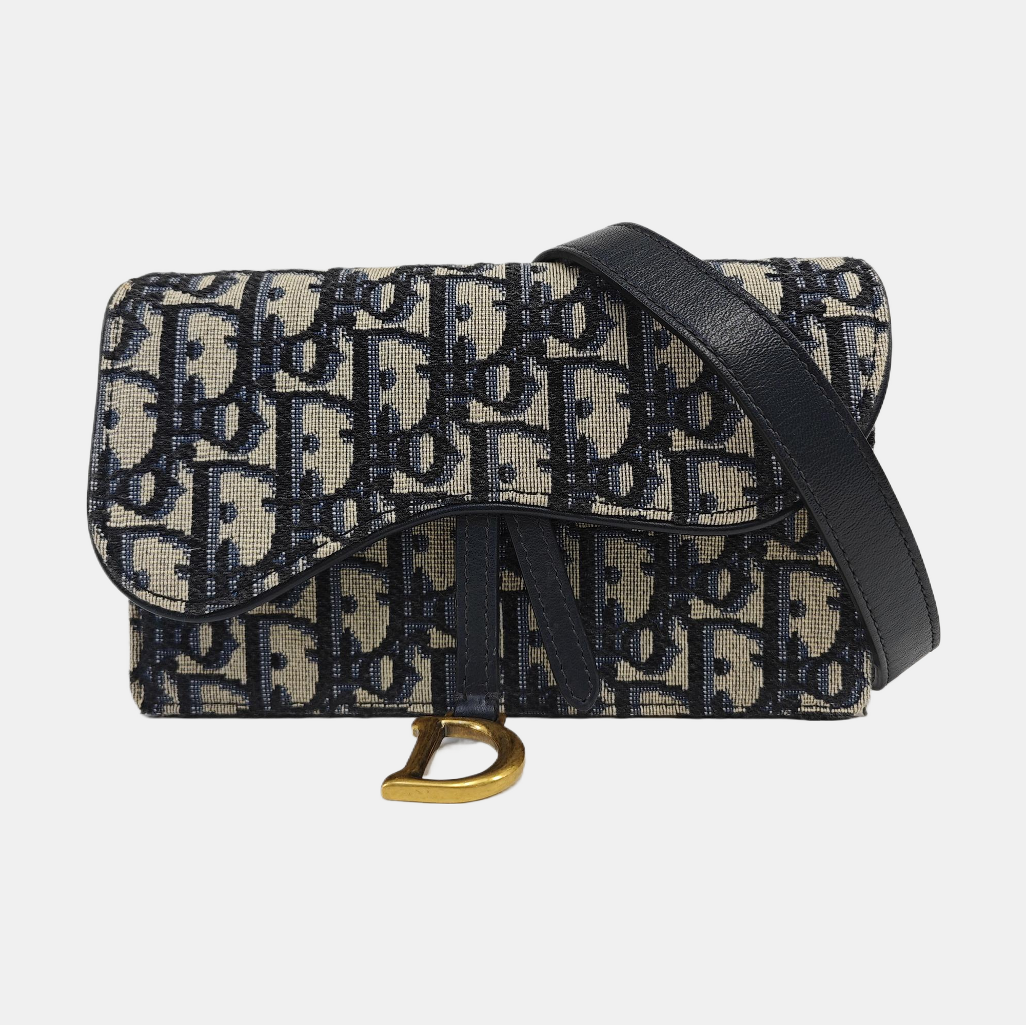 Saddle Mini Oblique Canvas Blue