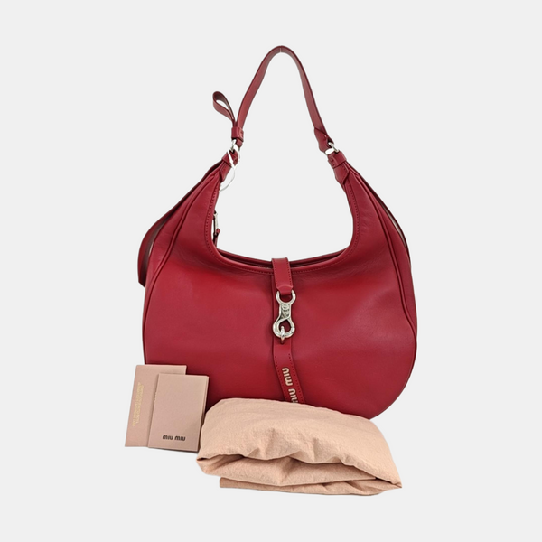 Calfskin Top Handle Bag Red