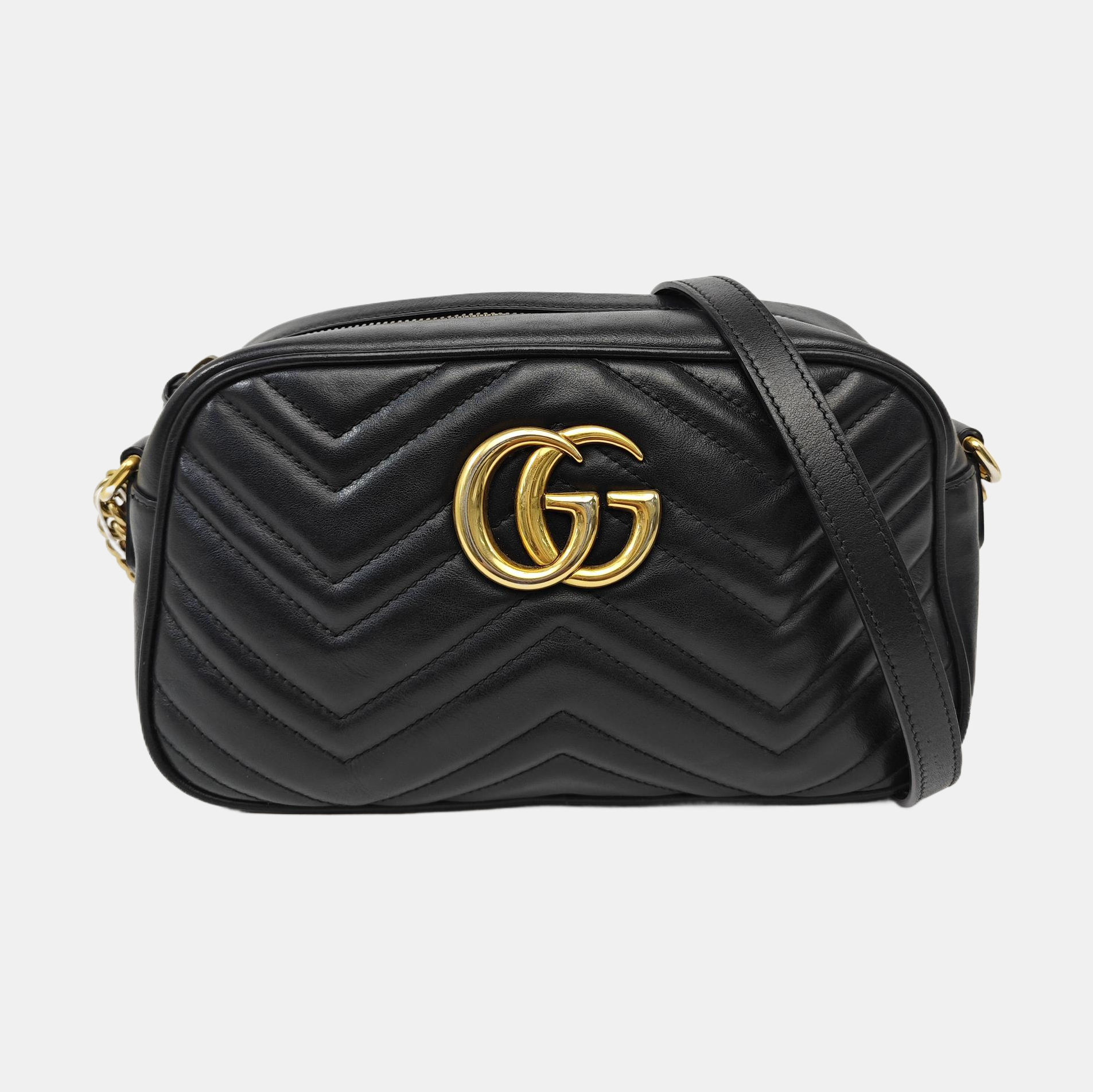 GG Marmont Small Quilted Calfskin Black
