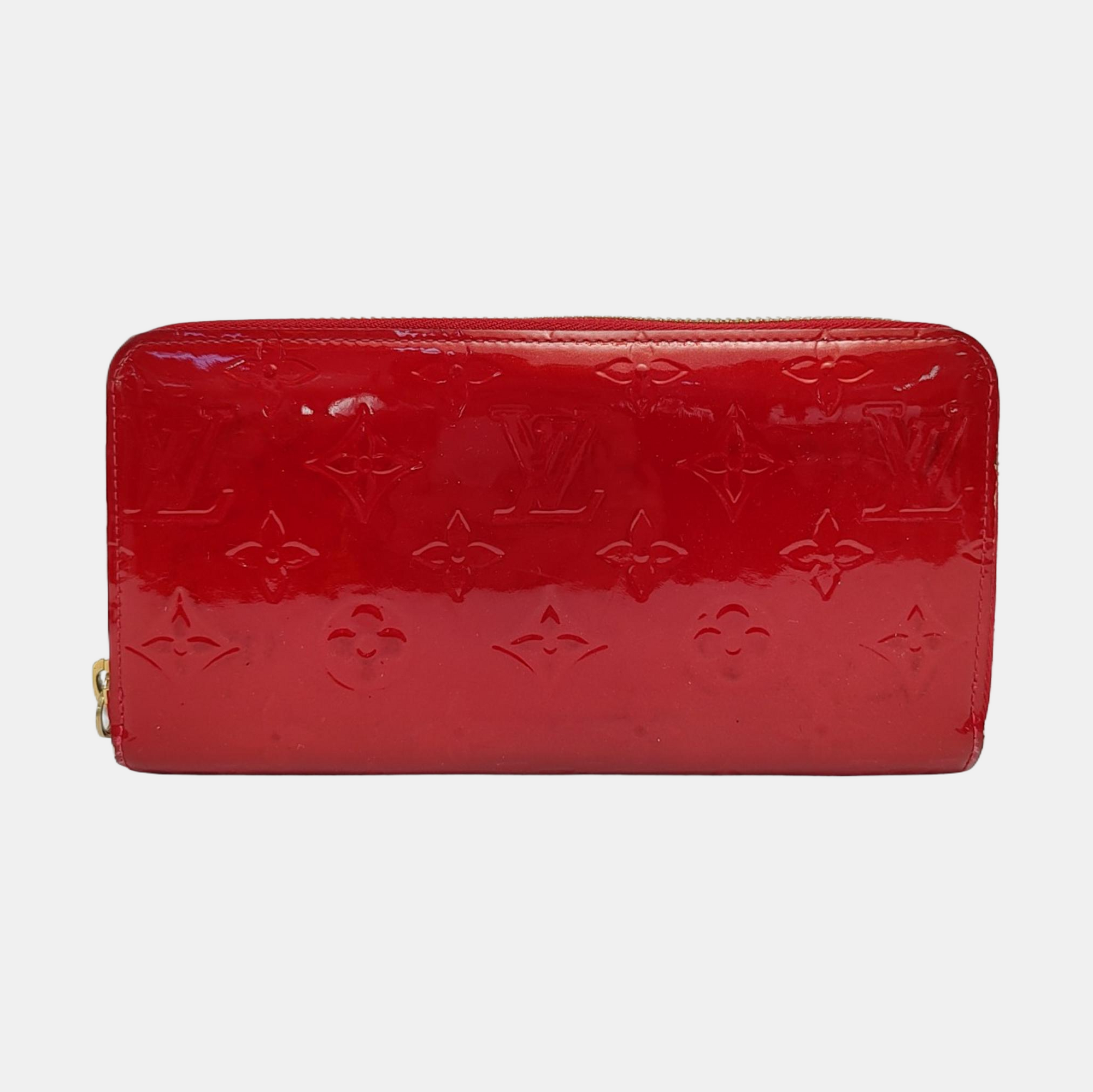 ZIPPY Monogram Patent Calfskin Red Wallet
