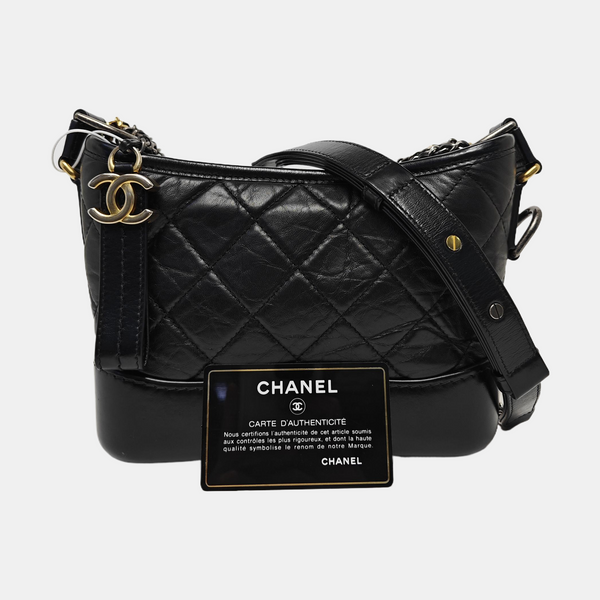 GABRIELLE Small Quilted Calfskin Black