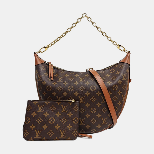 LOOP HOBO Monogram Coated Canvas Brown