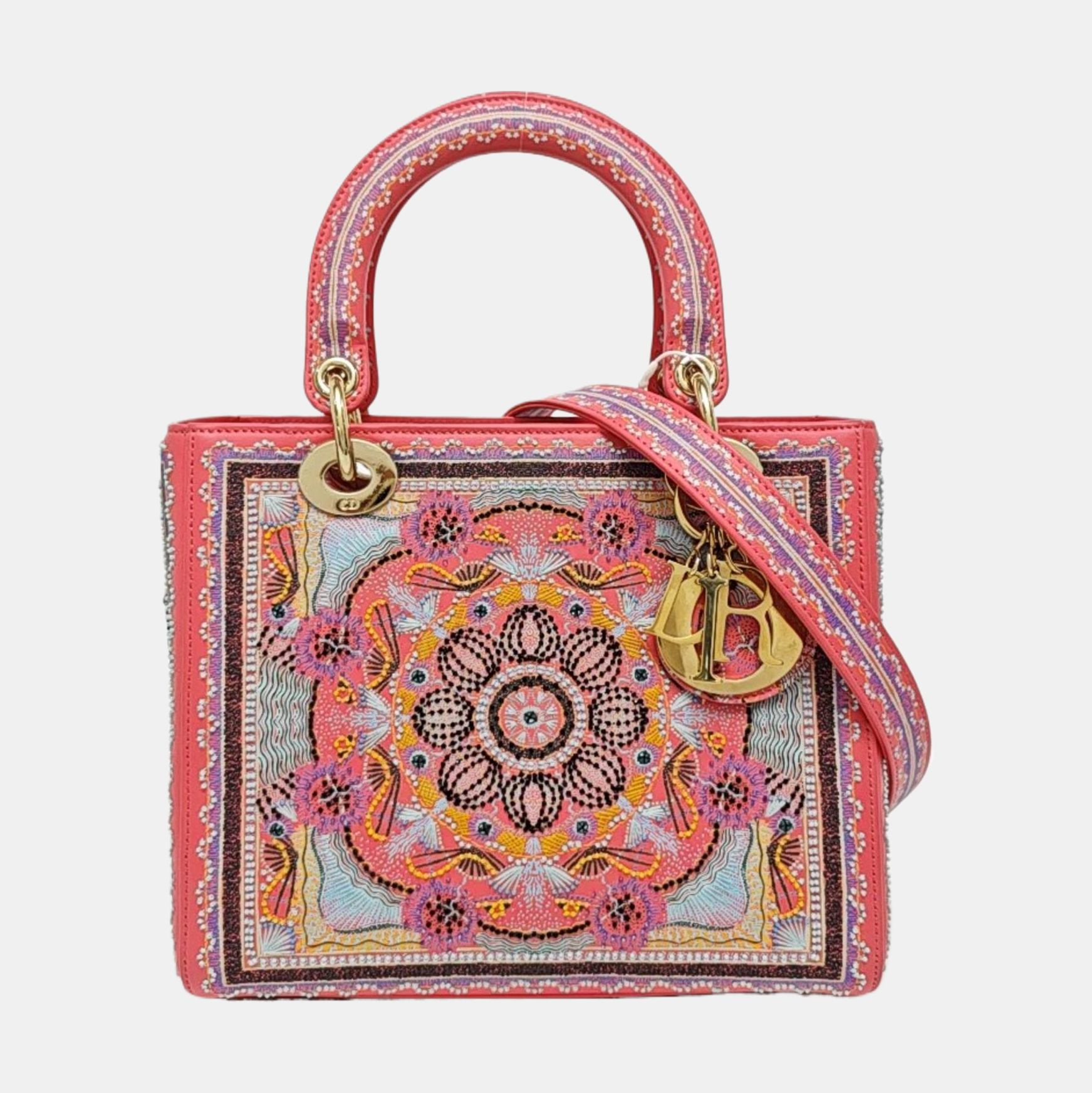 Lady Dior Medium Quilted Fabric Multicolor