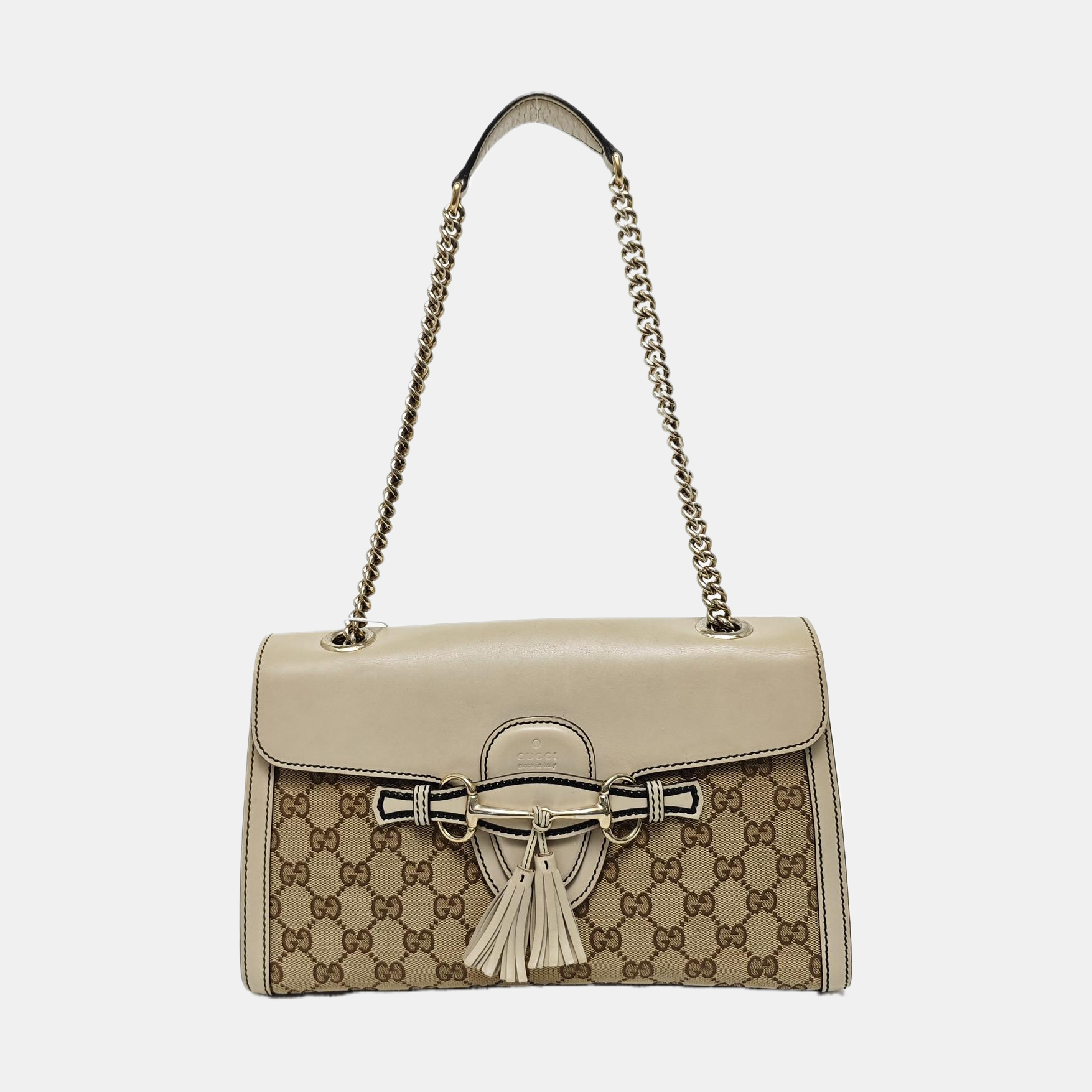 Emily Chain Monogram Canvas Beige