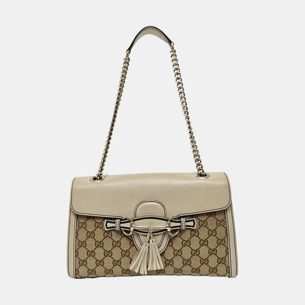 Emily Chain Monogram Canvas Beige