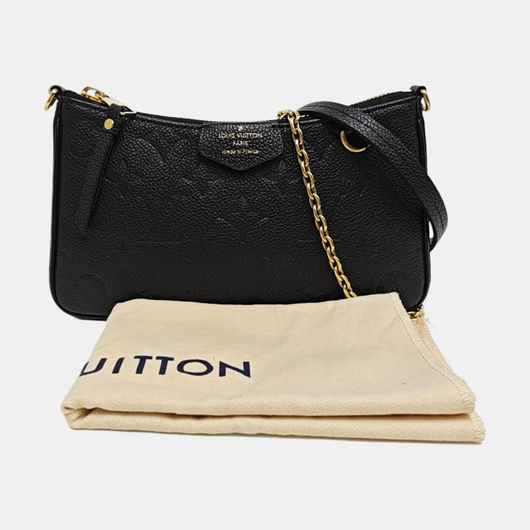 EASY POUCH ON STRAP Monogram Calfskin Black