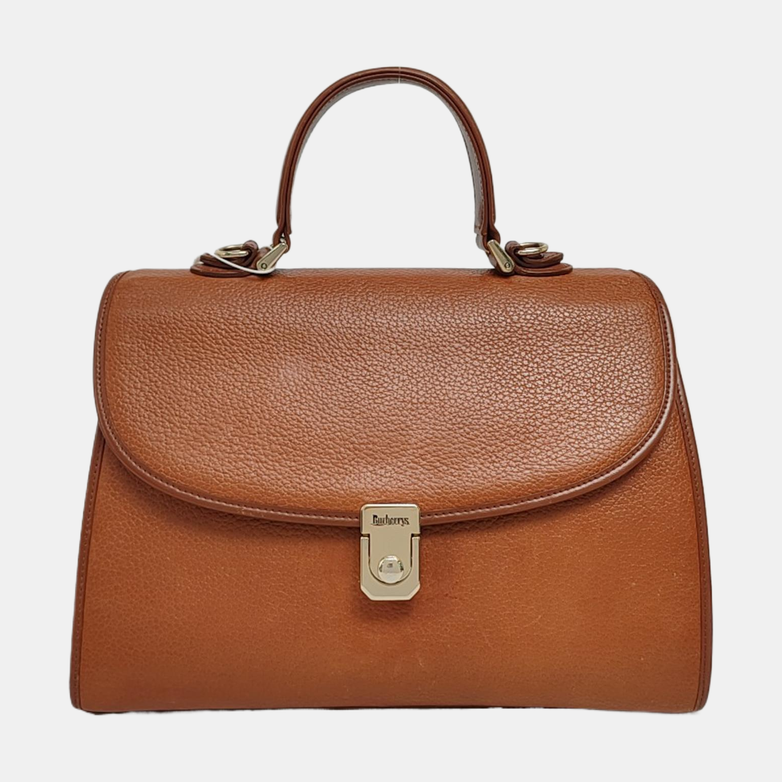 Calfskin Top Handle Bag Brown