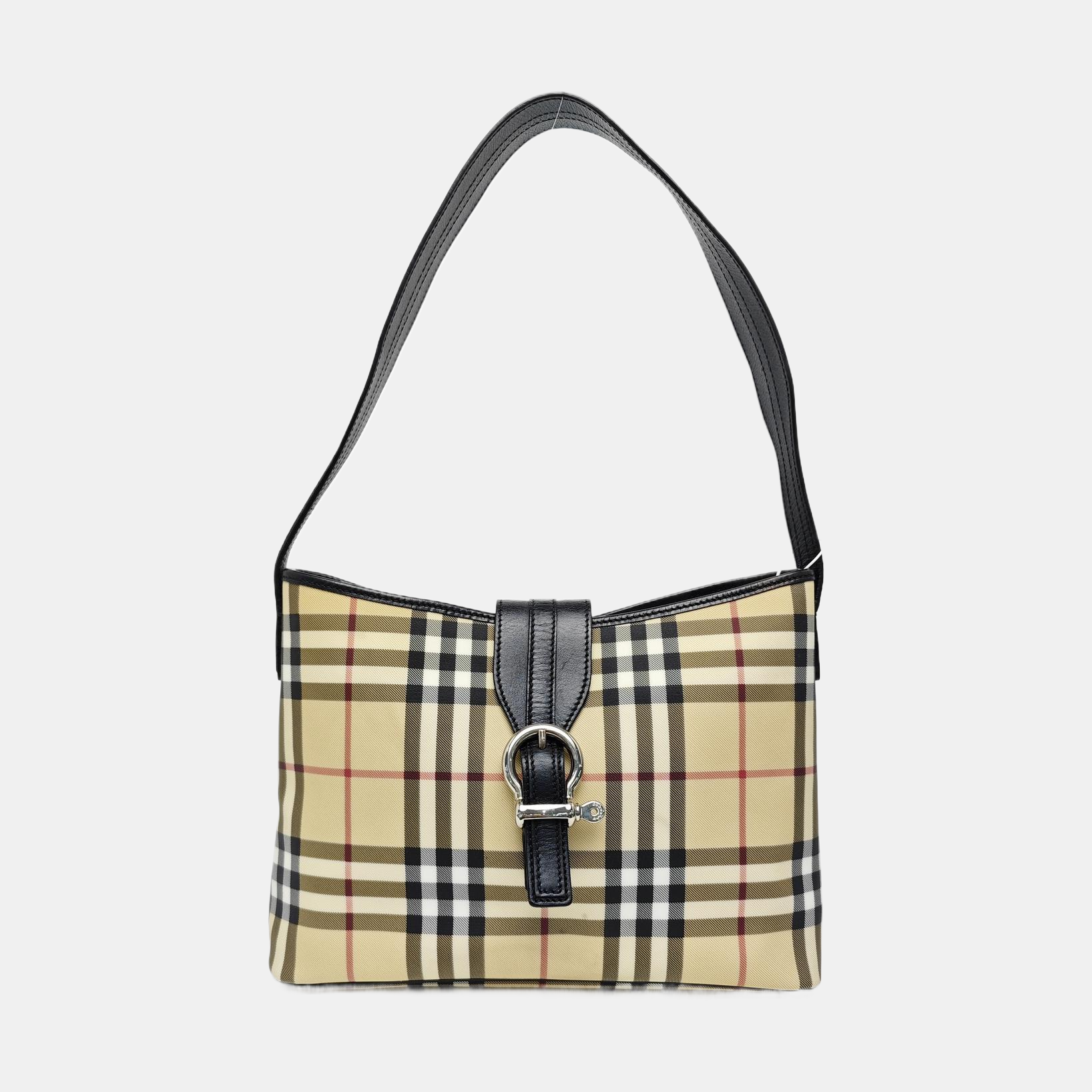 Coated Canvas Shoulder Bag Beige