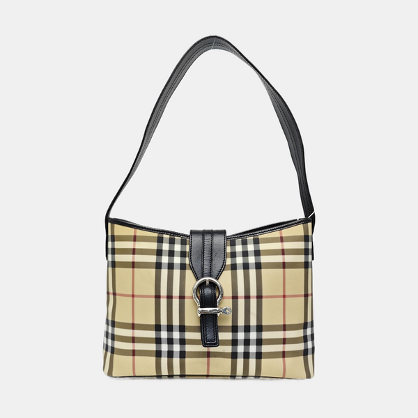 Coated Canvas Shoulder Bag Beige