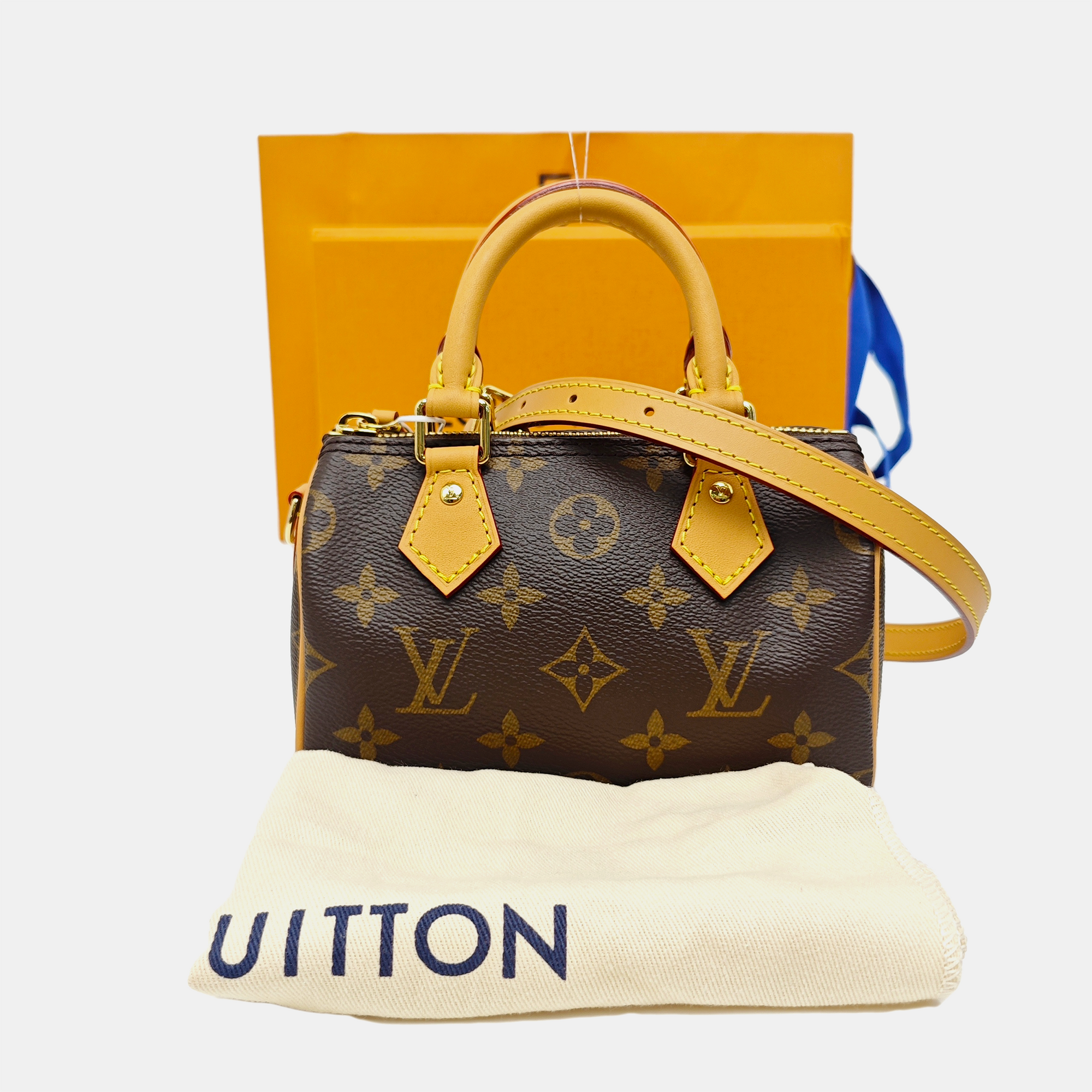 SPEEDY Nano Monogram Coated Canvas Brown