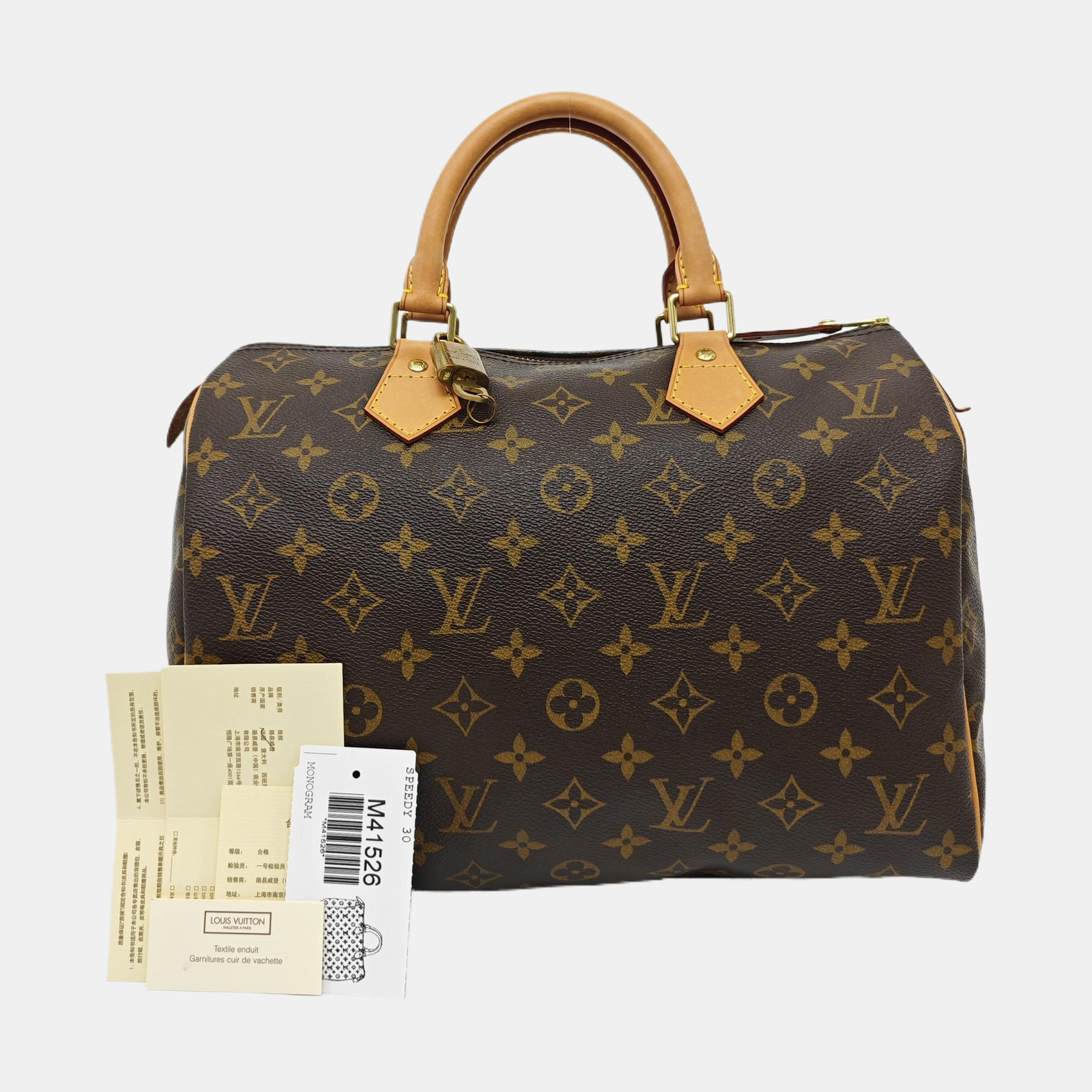 SPEEDY 30 Monogram Coated Canvas Brown