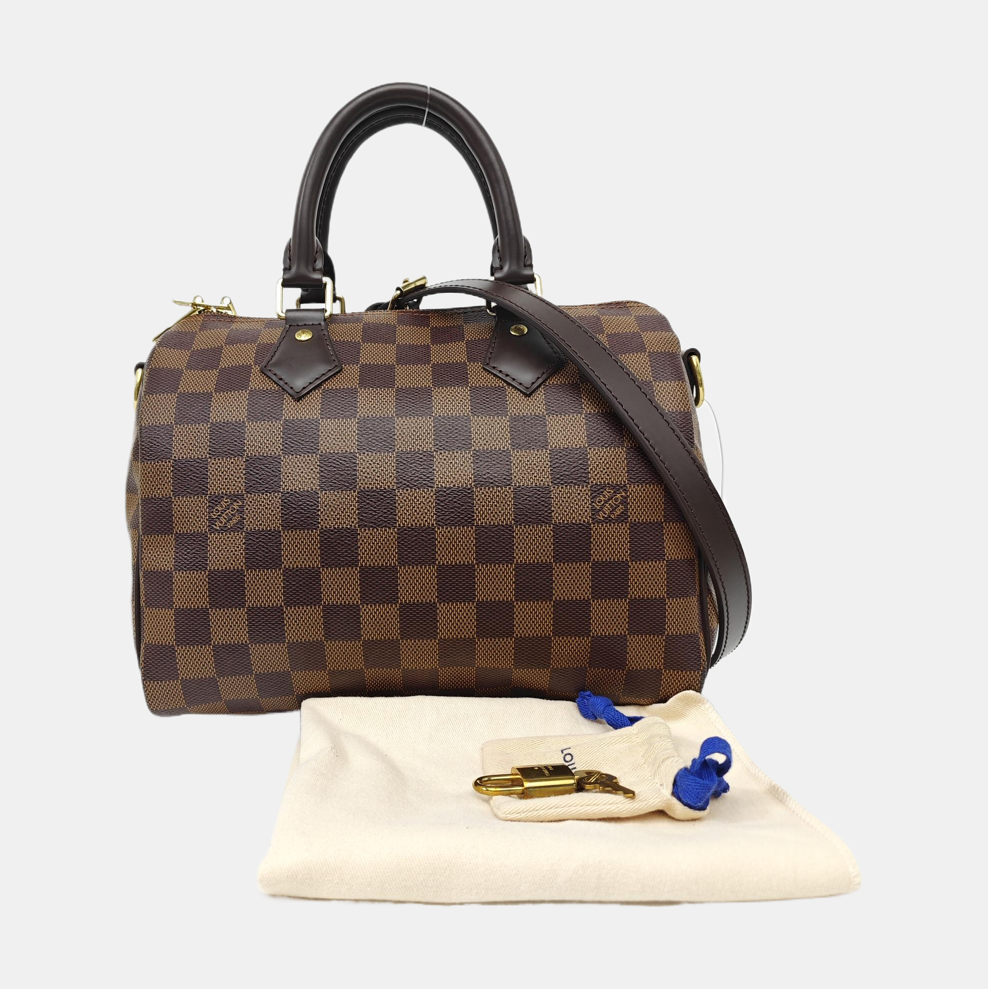 SPEEDY 25 Damier Ebene Coated Canvas Brown