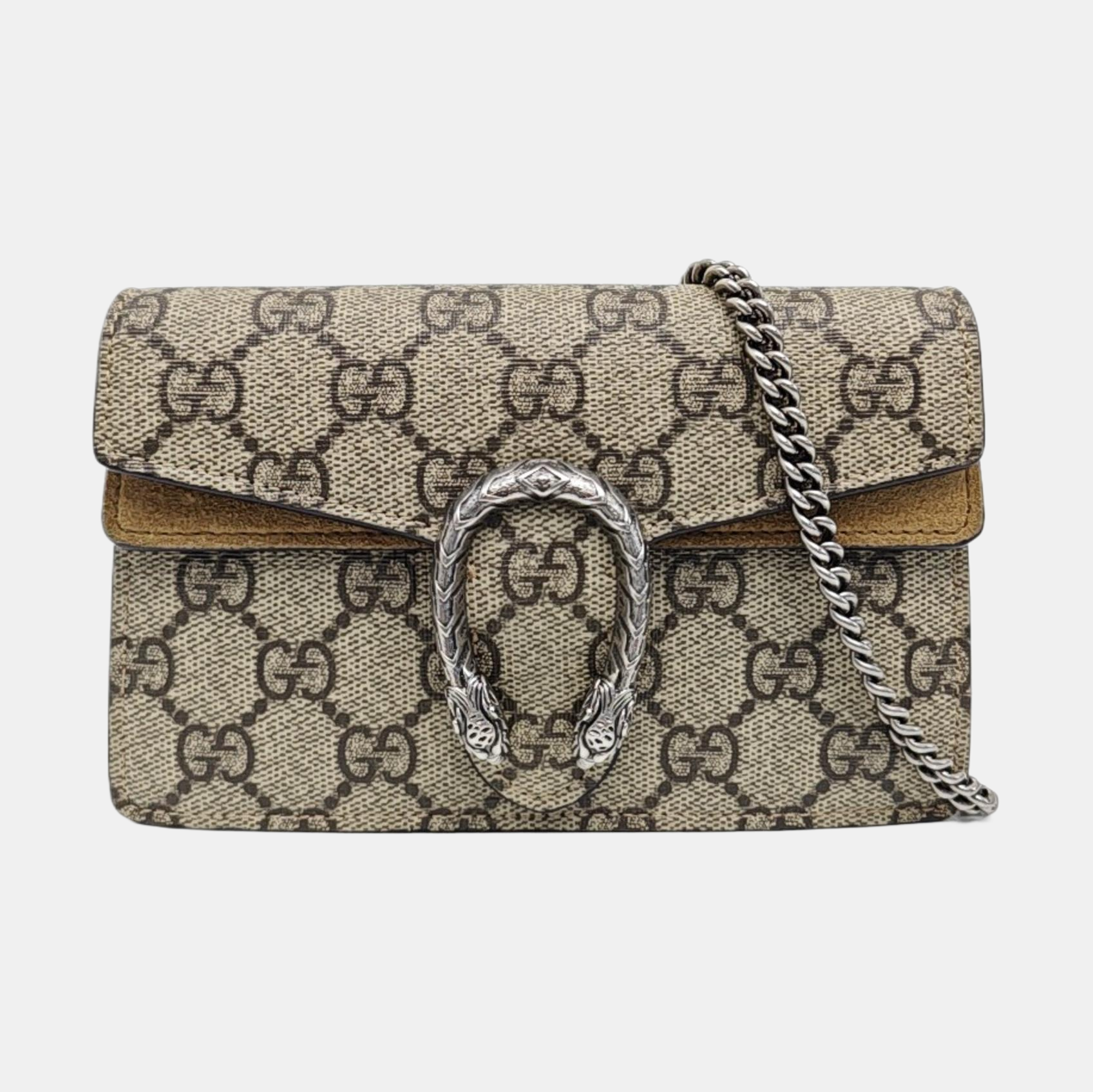 Dionysus Super Mini Monogram Coated Canvas Beige