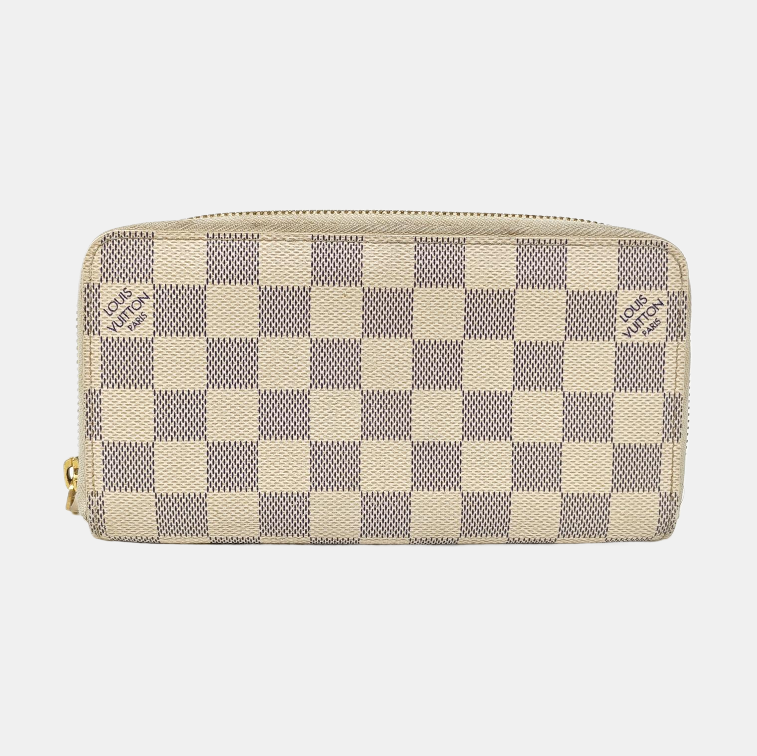 ZIPPY Damier Azur Coated Canvas White Wallet