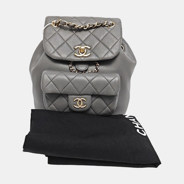 DUMA Small Quilted Calfskin Gray