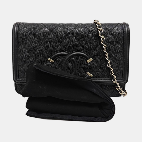 FILIGREE WOC Quilted Grained Calfskin Black