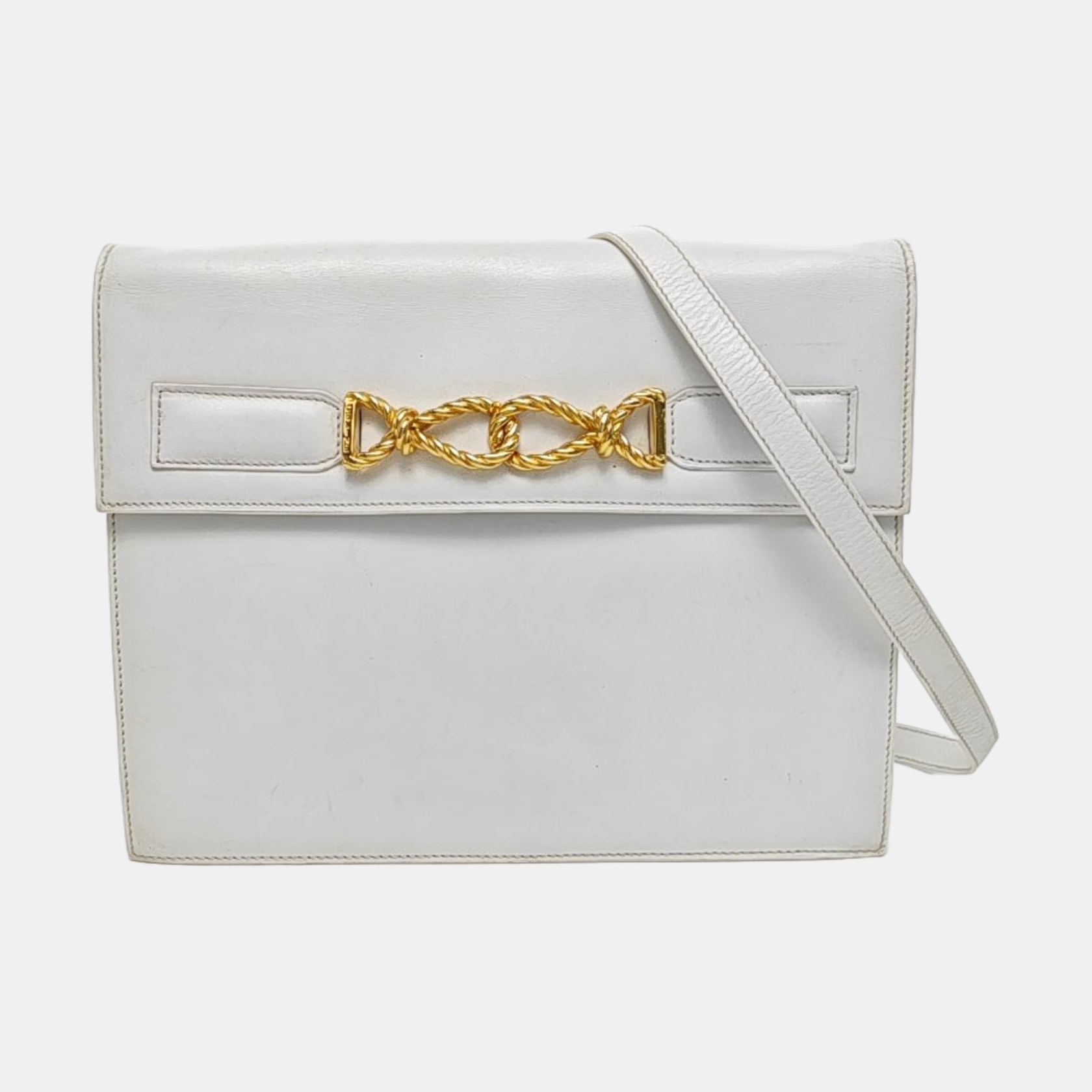Calfskin Shoulder Bag White