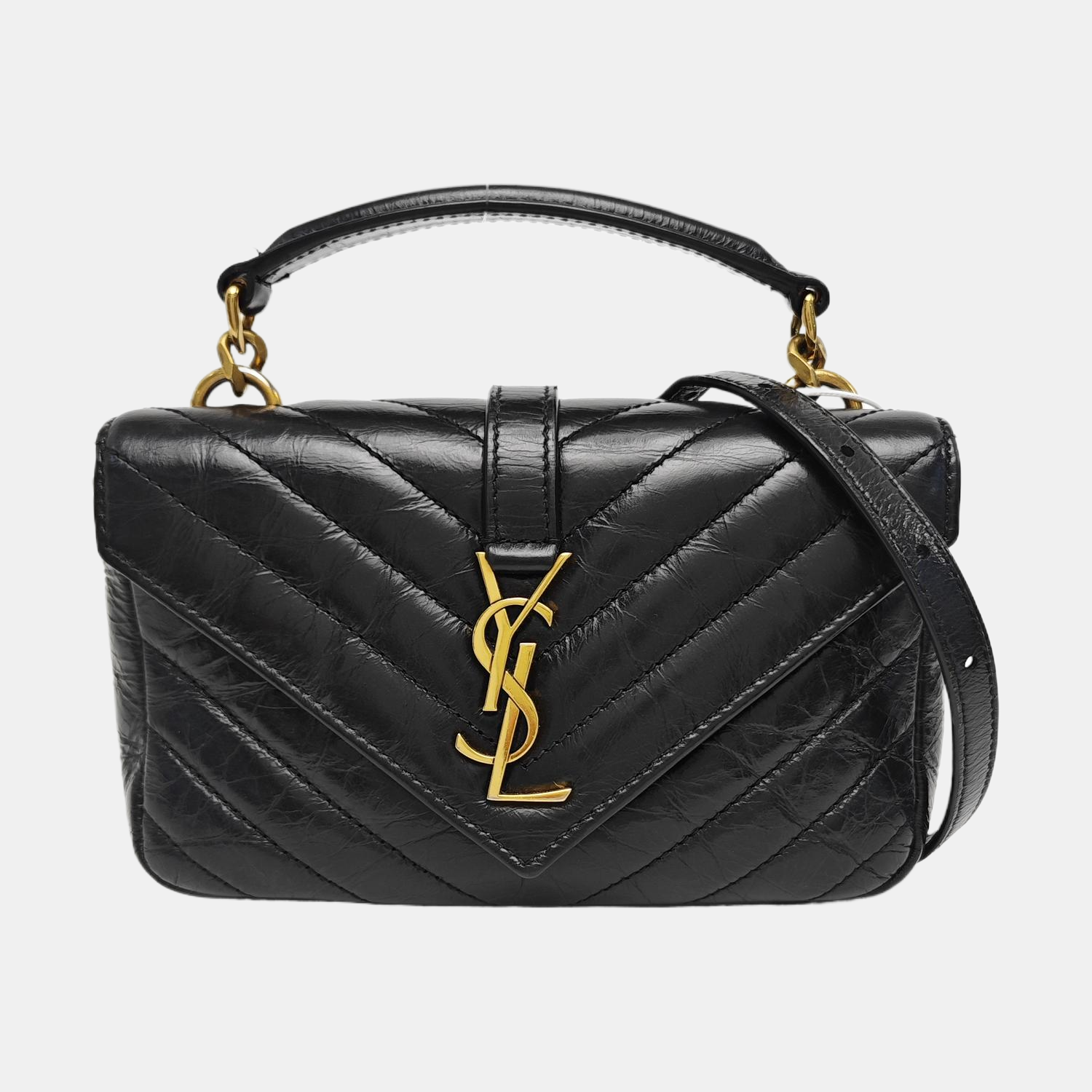 ENVELOPE Small Chevron Calfskin Black