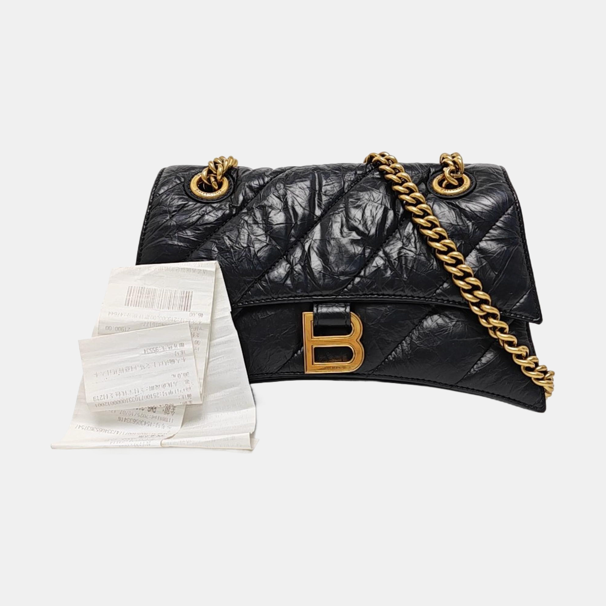 Crush Small Quilted Calfskin Black