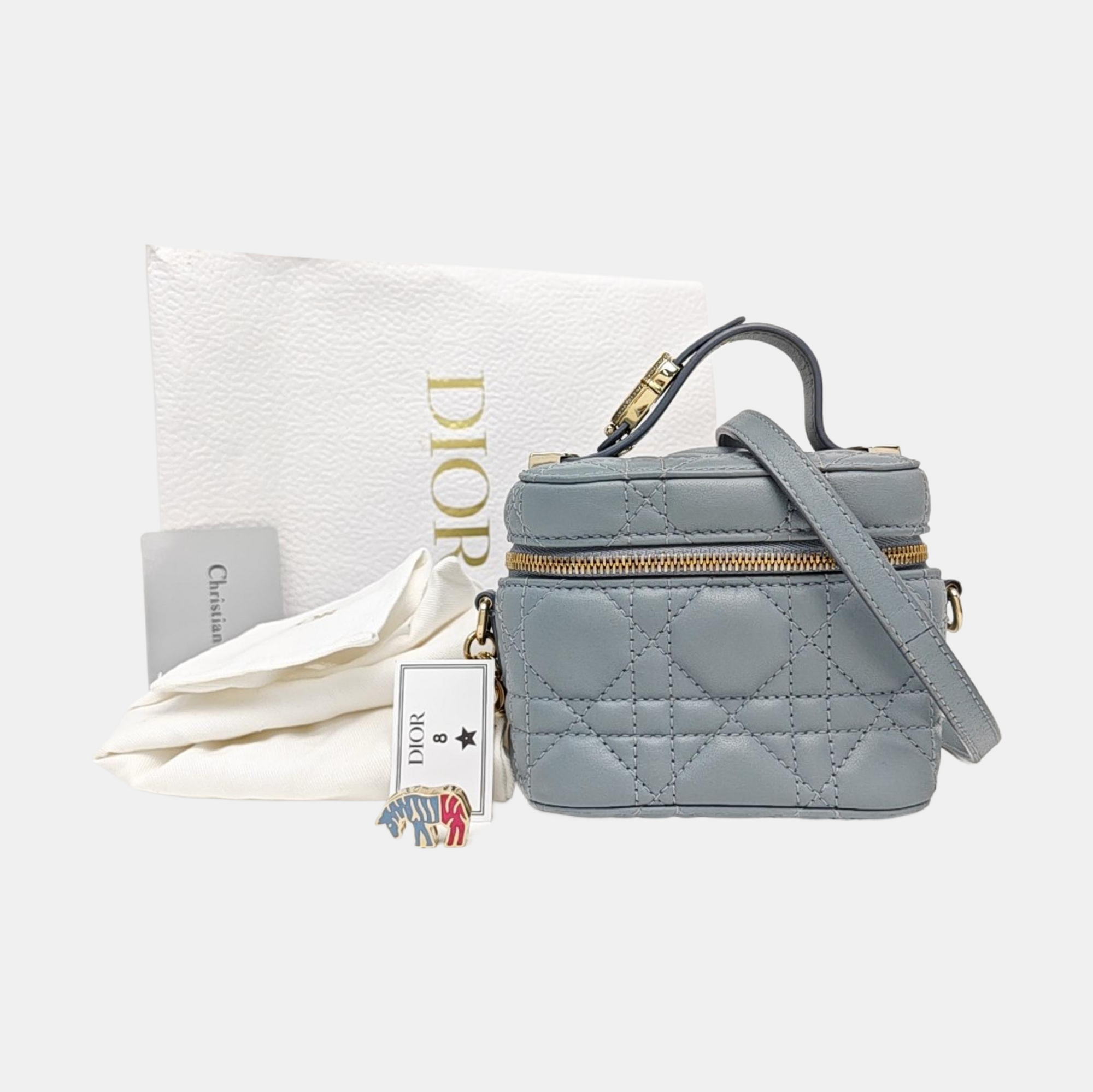 Vanity Lady Dior Cannage Calfskin Blue