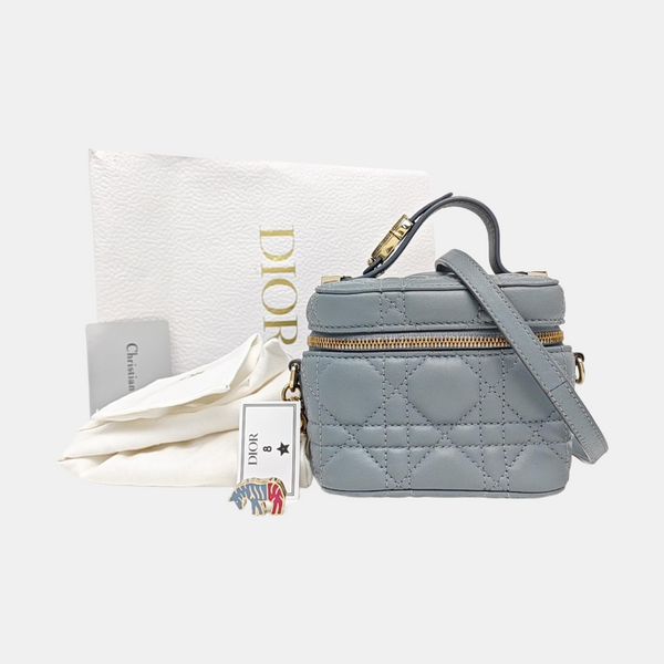 Vanity Lady Dior Cannage Calfskin Blue