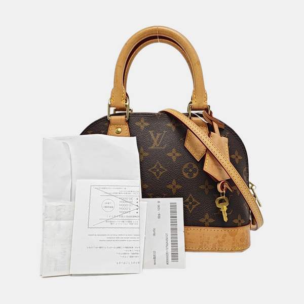 ALMA BB Monogram Coated Canvas Brown