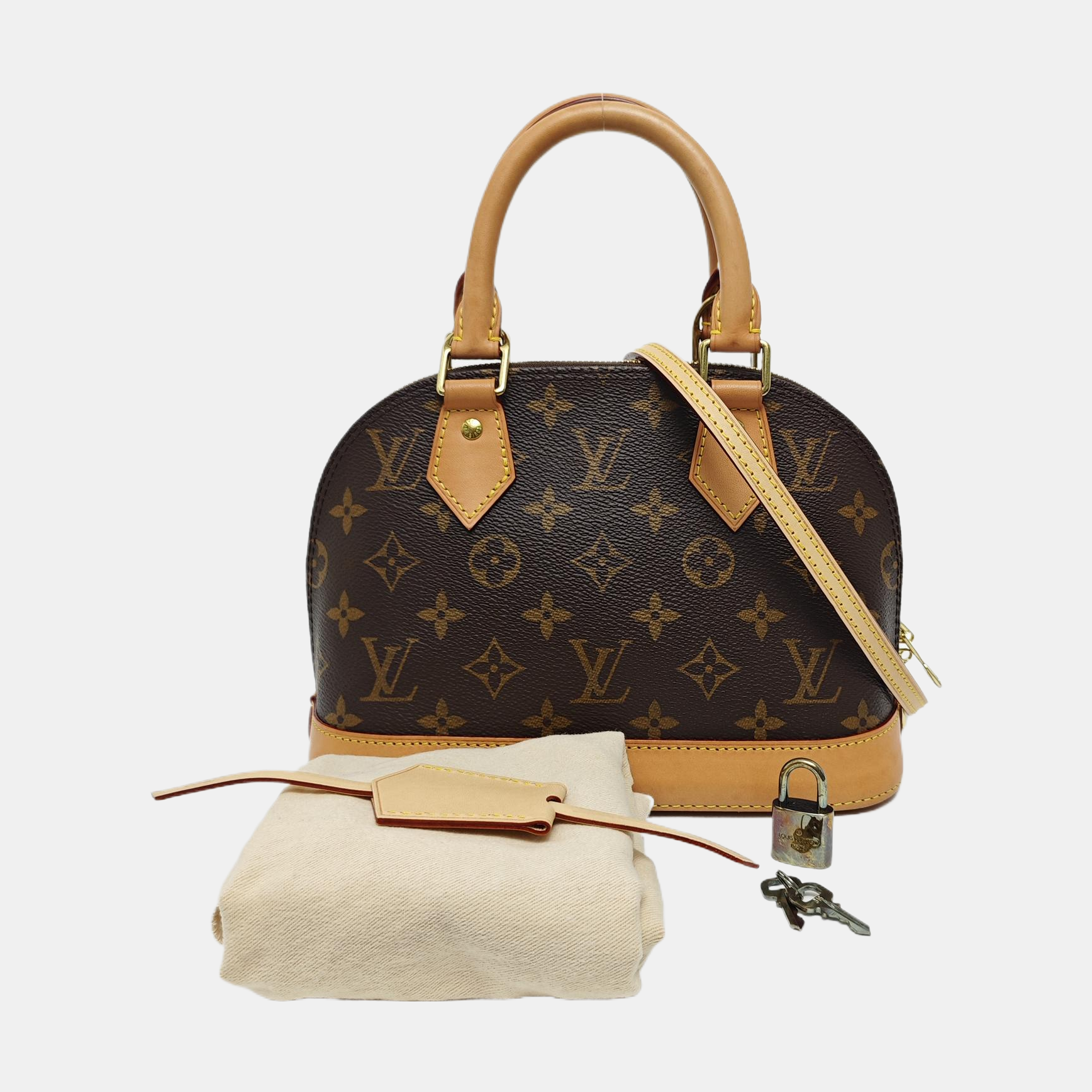 ALMA BB Monogram Coated Canvas Brown