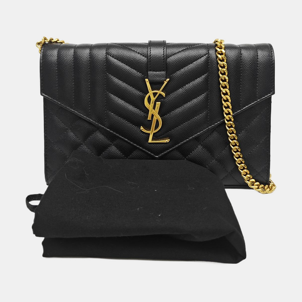 MONOGRAM Medium Chevron Calfskin Black