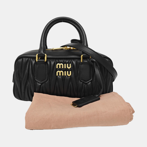Arcadie Matelassé Quilted Lambskin Black