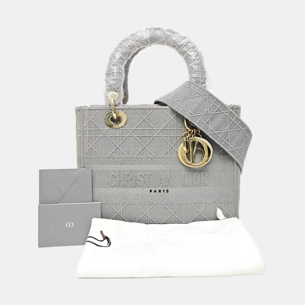 Lady D-Lite Cannage Canvas Gray