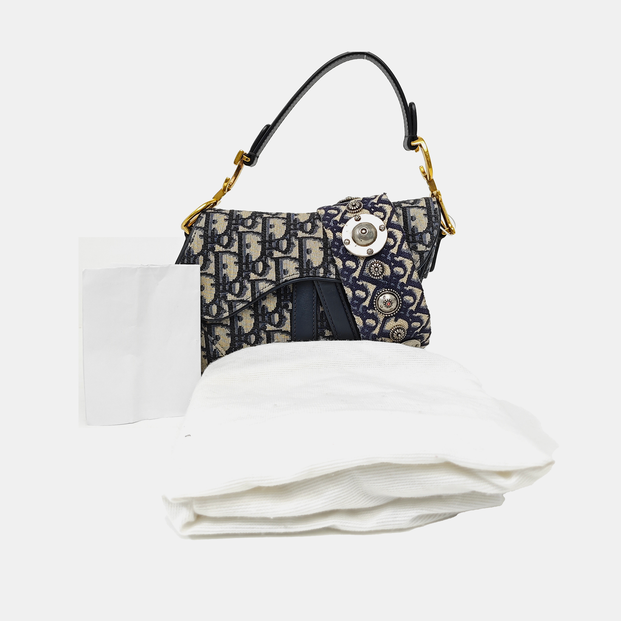Saddle Mini Oblique Canvas Blue