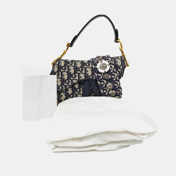 Saddle Mini Oblique Canvas Blue