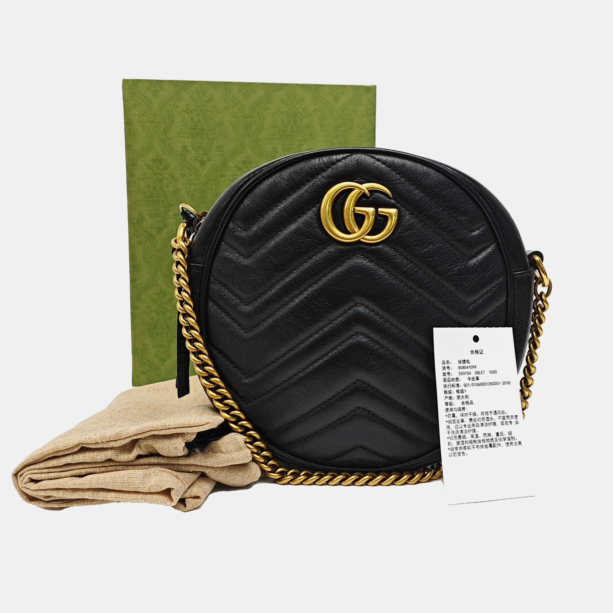 GG Marmont Mini Quilted Calfskin Black