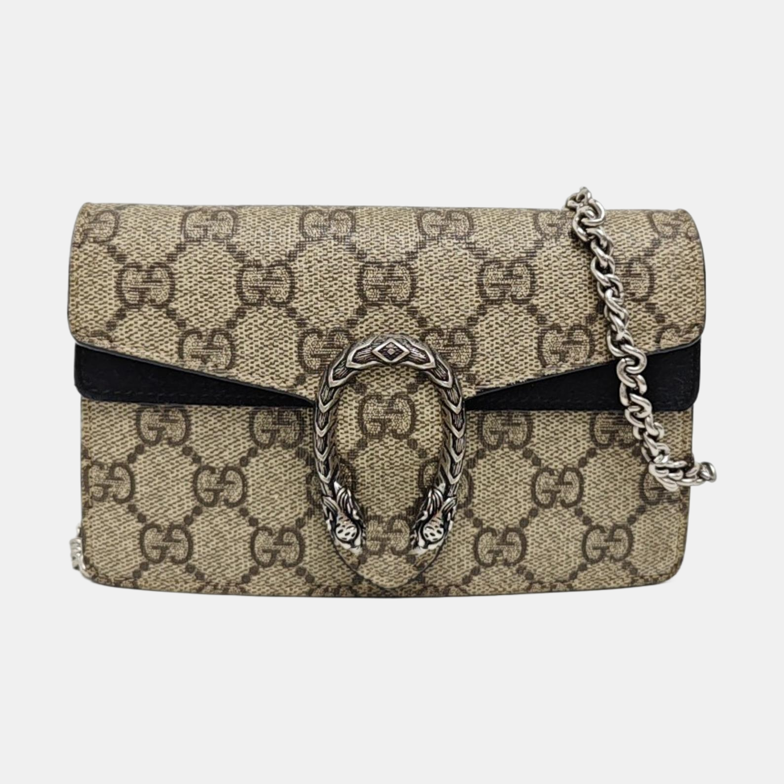 Dionysus Super Mini Monogram Coated Canvas Beige