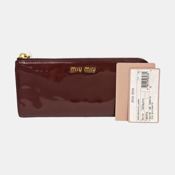 Patent Leather Wallet Red