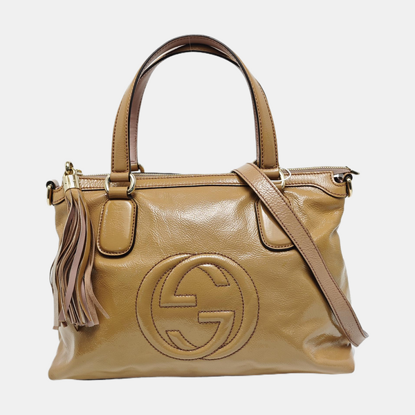 Authenticated pre-owned  Soho Small Patent Leather Beige - Tote Bag at Looply