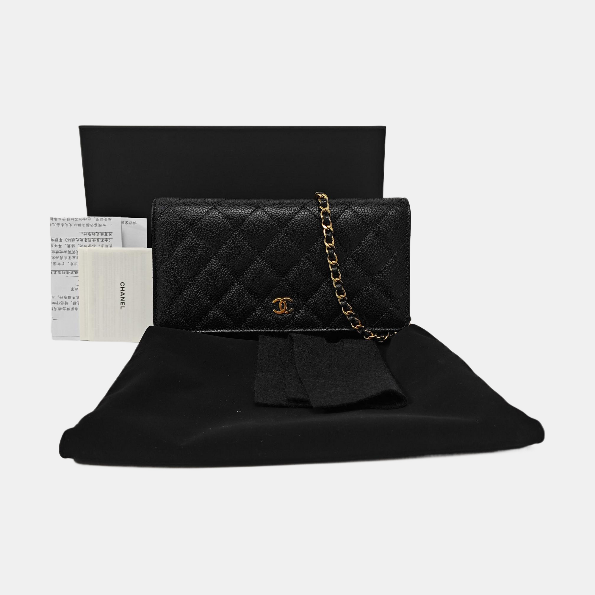 WOC Quilted Grained Calfskin Black