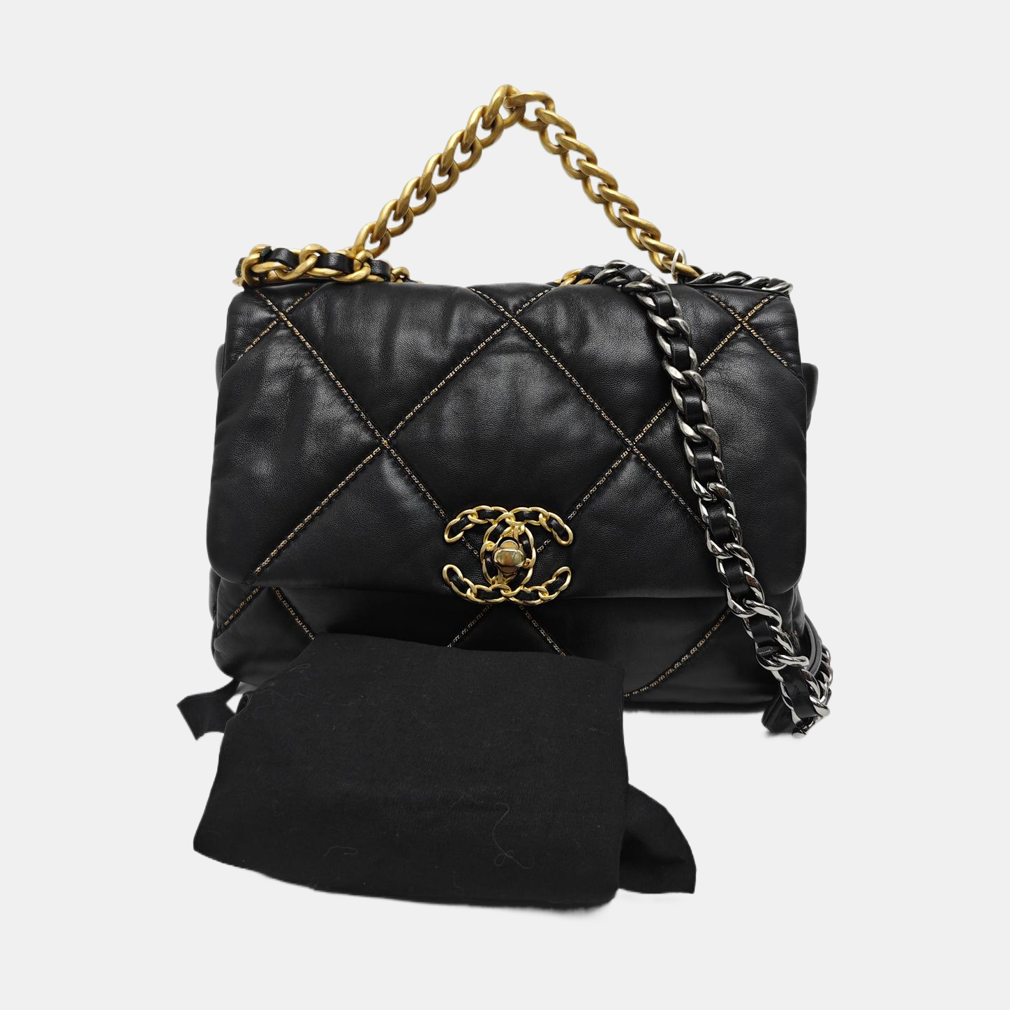 Quilted Lambskin Shoulder Bag Small Black