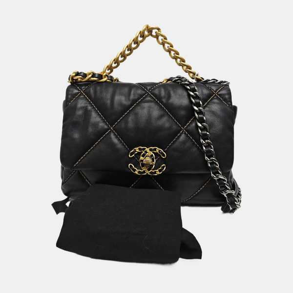 Quilted Lambskin Shoulder Bag Small Black