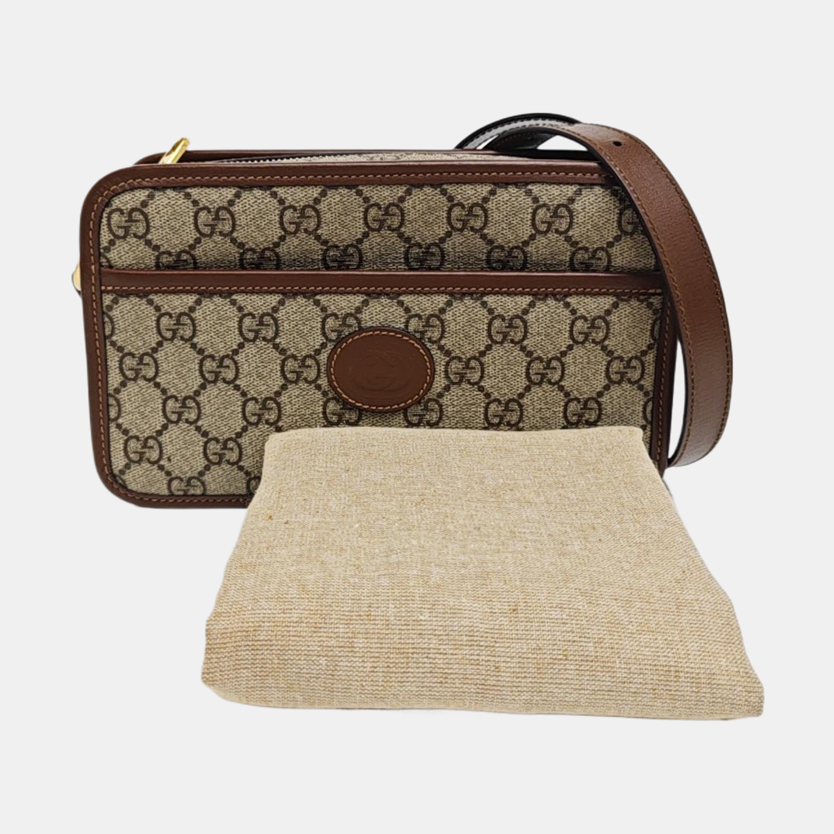 GG Supreme Mini Monogram Coated Canvas Beige