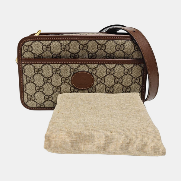 GG Supreme Mini Monogram Coated Canvas Beige
