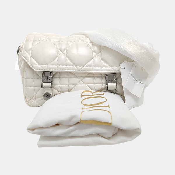 Authenticated pre-owned  Diorcamp Small Cannage Calfskin White - Shoulder Bag at Looply