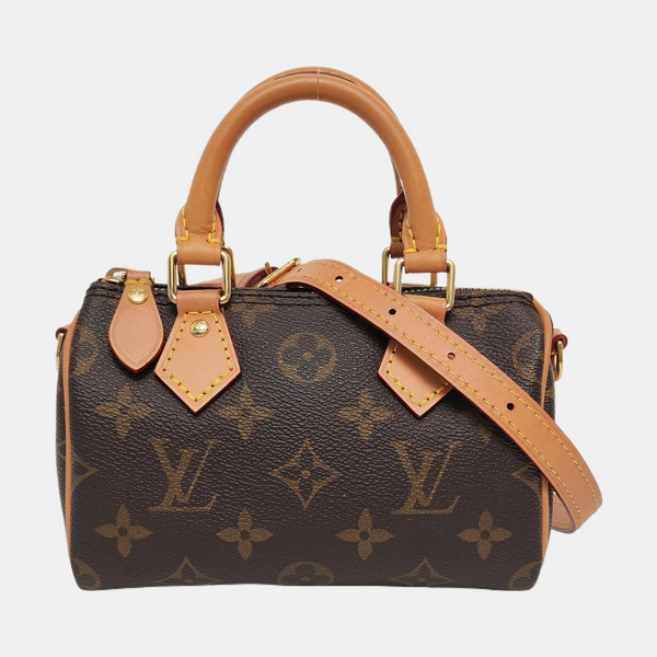 SPEEDY Nano Monogram Coated Canvas Brown