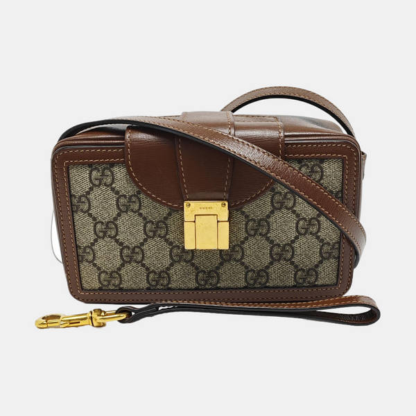 Monogram Coated Canvas Shoulder Bag Black