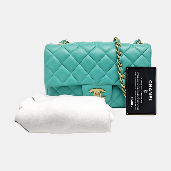 CLASSIC FLAP Mini Quilted Lambskin Green