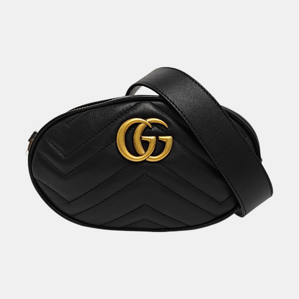 GG Marmont Super Mini Quilted Calfskin Black