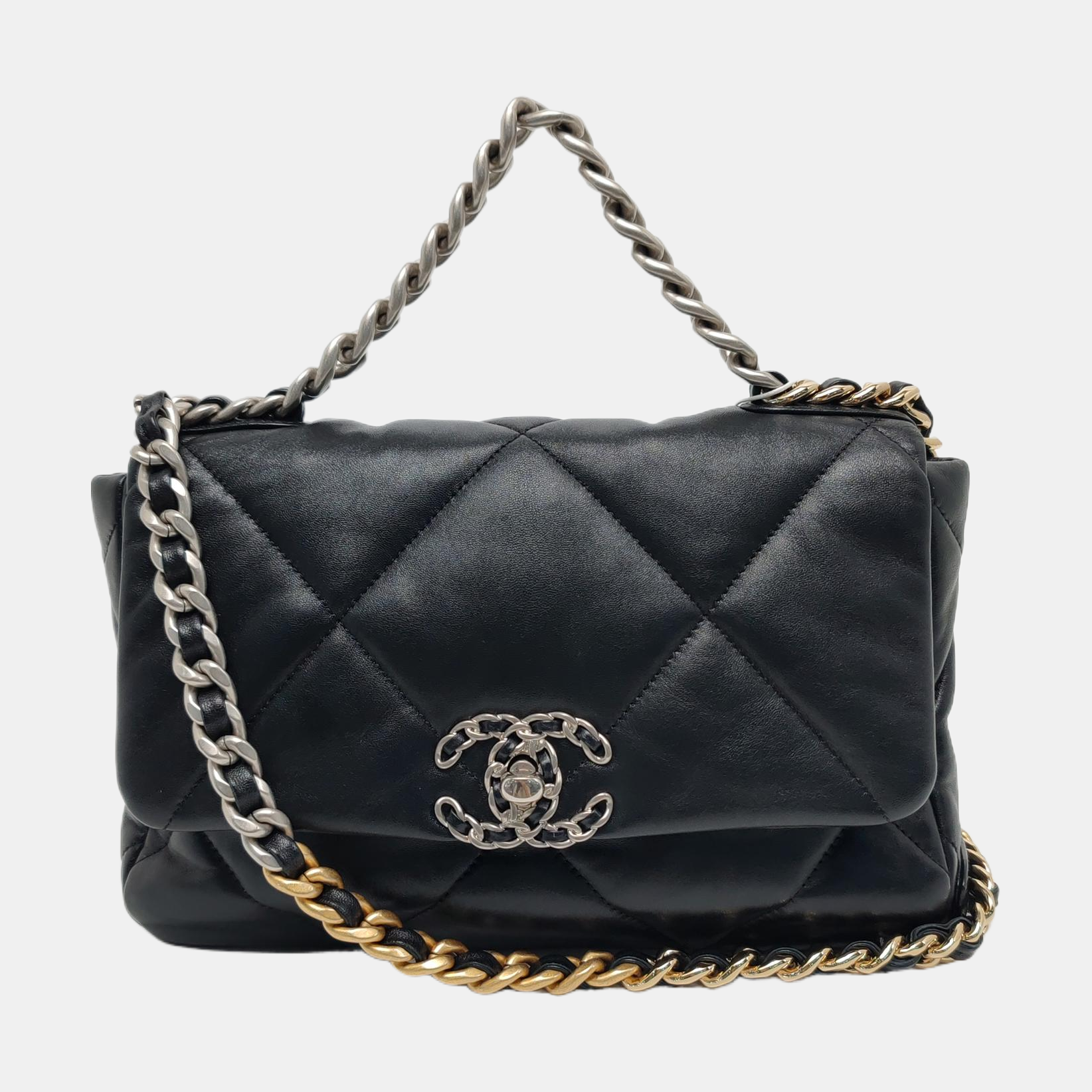CHANEL 19 Small Quilted Lambskin Black